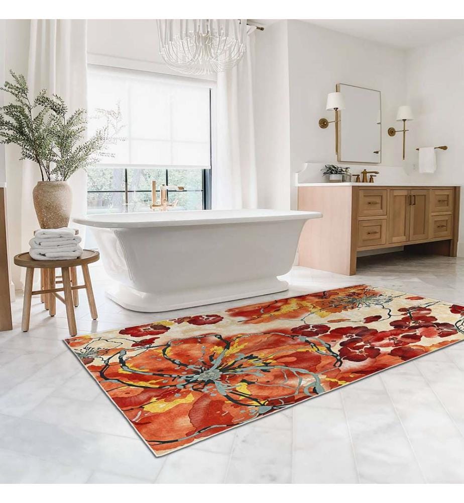 Tappeto, 80 x 120 cm, arancione, 100% poliestere