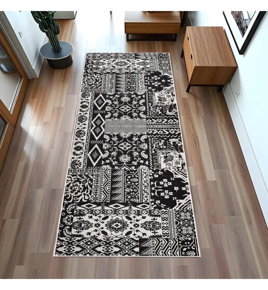 Tappeto, 140 x 220 cm, nero, 100% poliestere