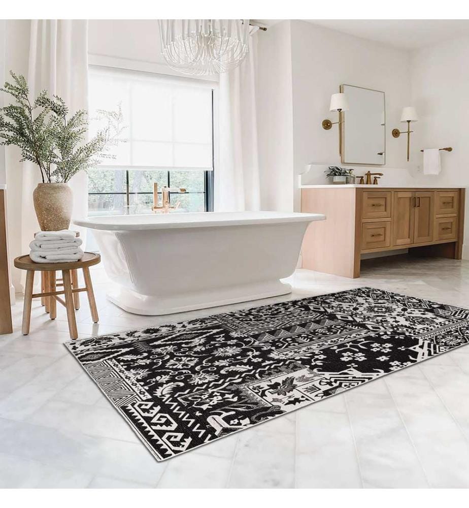 Tappeto, 100 x 300, nero, 100% poliestere