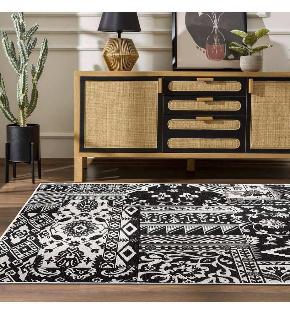 Teppich, 40 x 60, Schwarz, 100 % Polyester