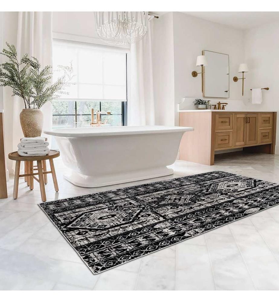 Tappeto, 100 x 200, nero, 100% poliestere