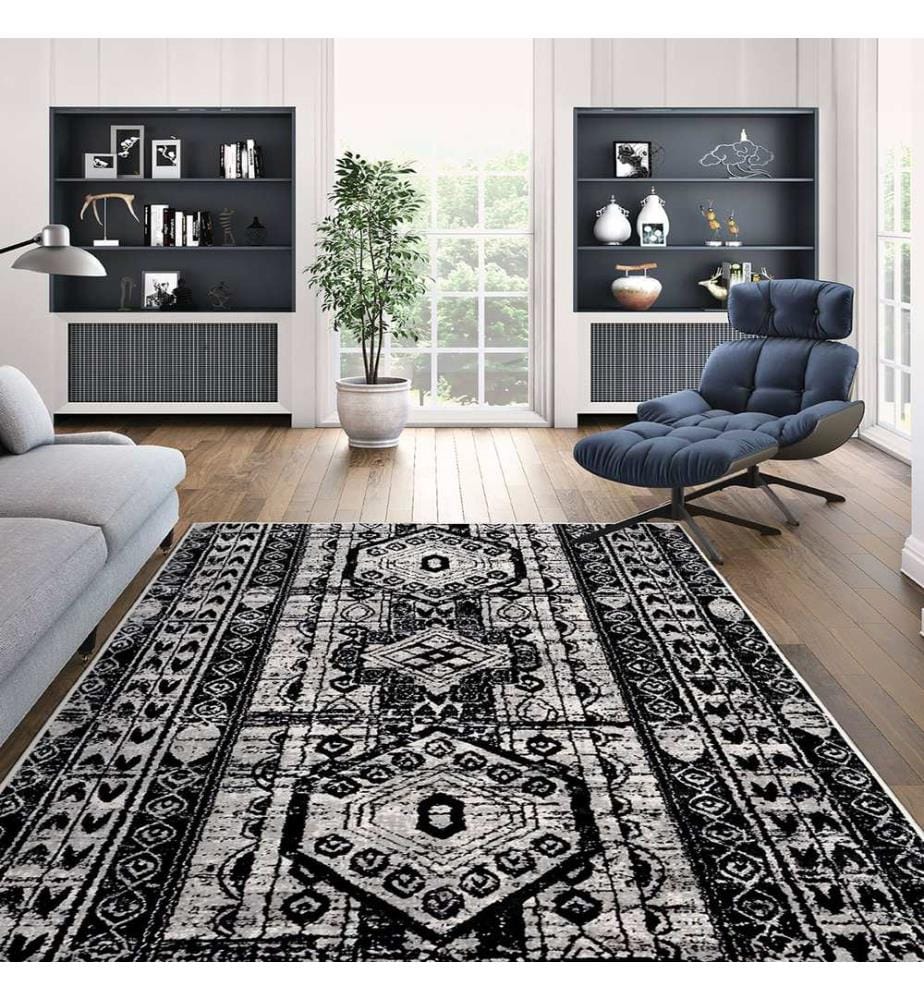 Tappeto, 80 x 120 cm, nero, 100% poliestere
