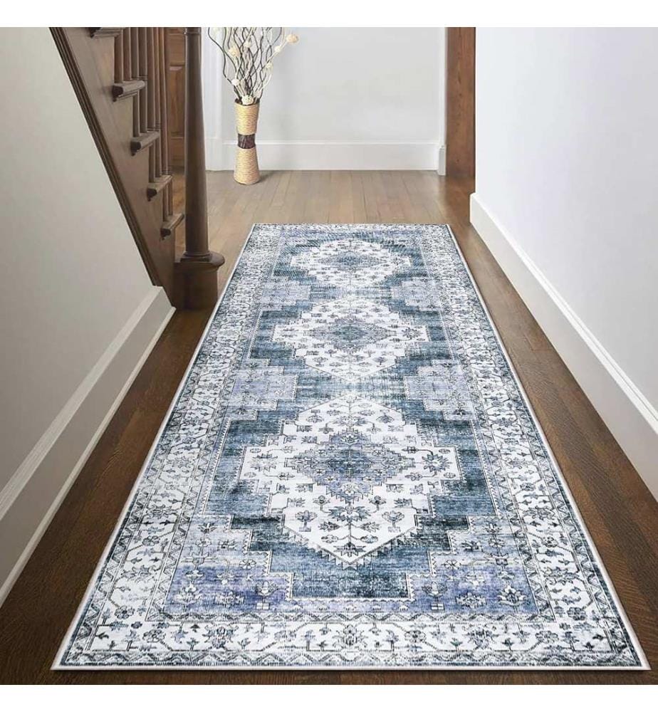 Tappeto, 80 x 120 cm, blu, 100% poliestere
