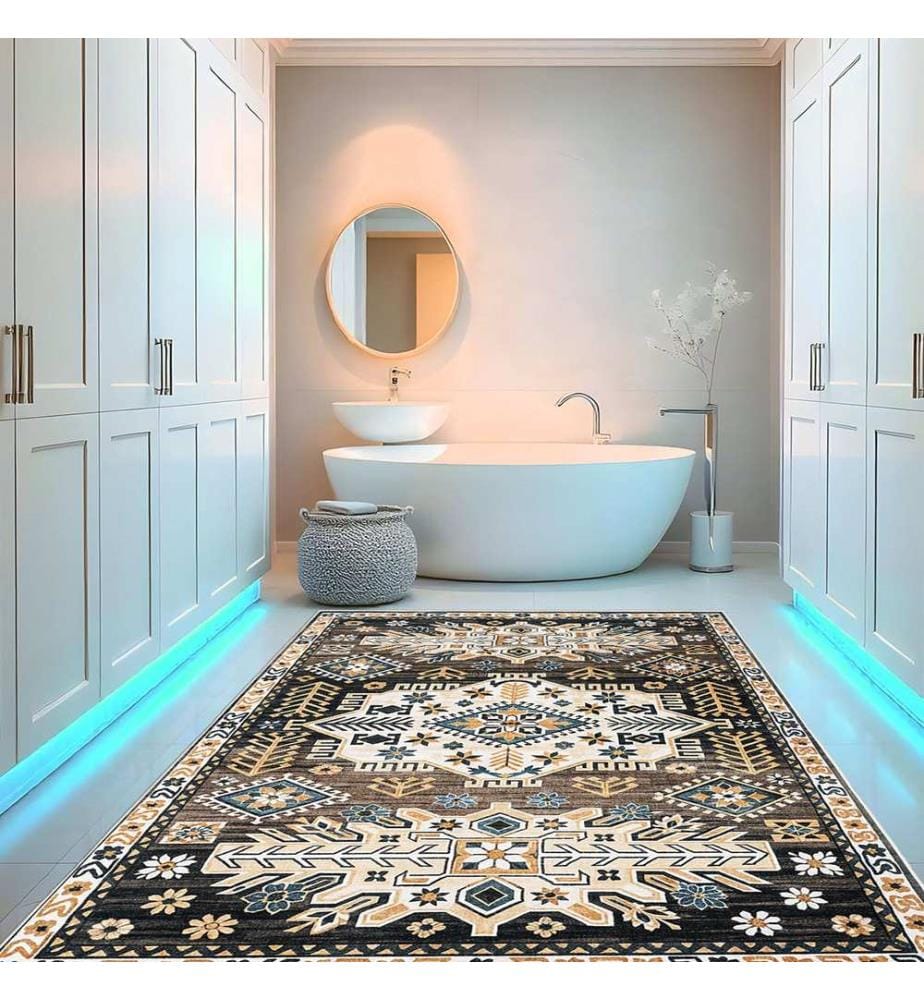 Tapis, 100 x 300, marron, 100% POLYESTER