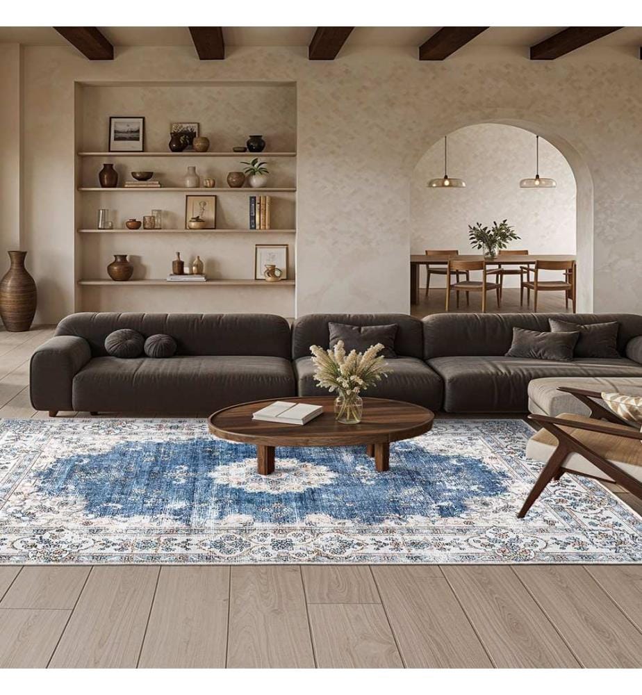 Tappeto, 80 x 120 cm, blu, 100% poliestere