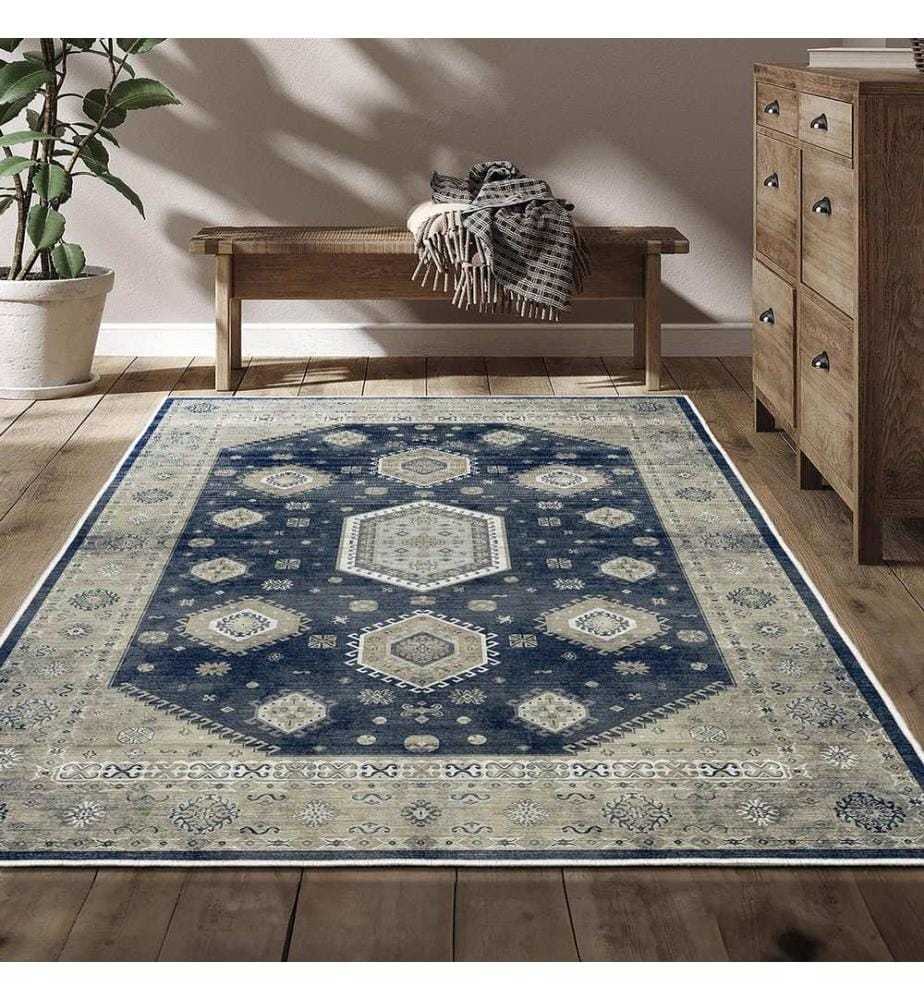 Tapis, 80 x 120, bleu marine, 100% POLYESTER