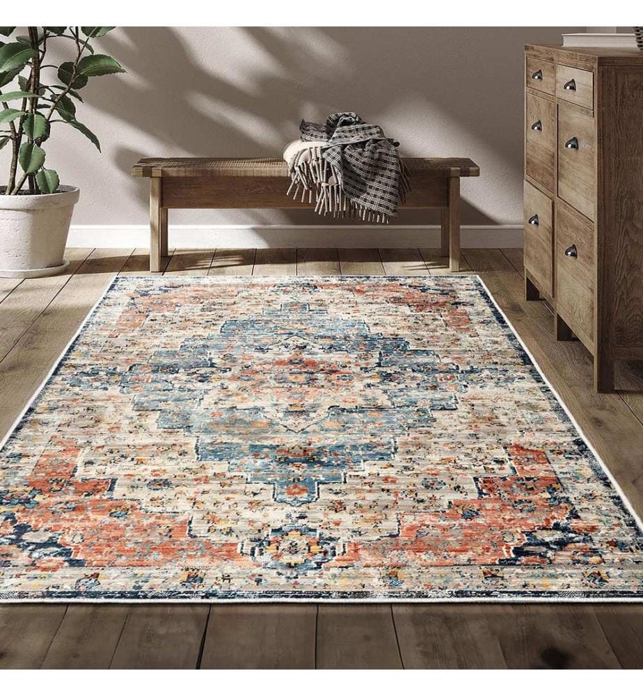Tappeto, 140 x 220 cm, arancione, 100% poliestere