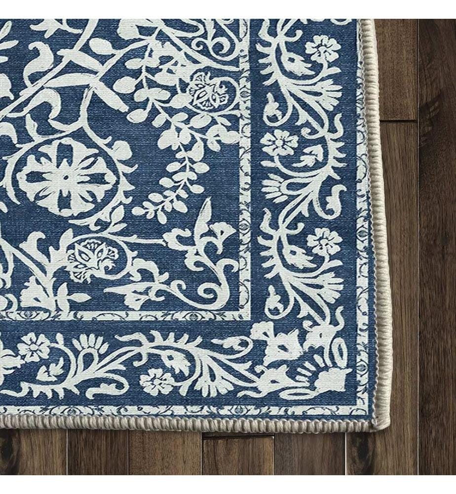 Tappeto, 100 x 150, blu navy, 100% poliestere