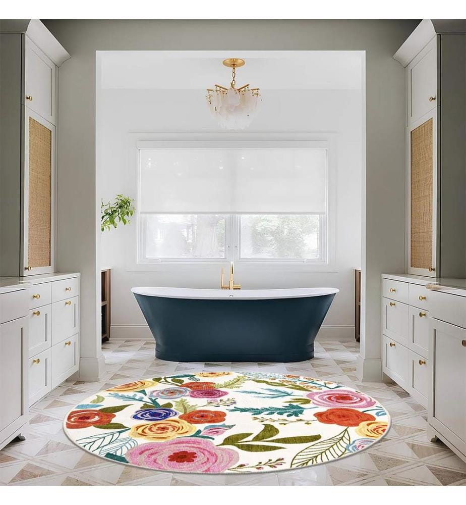 Teppich, 70 x 70 cm, Creme, 100 % Polyester