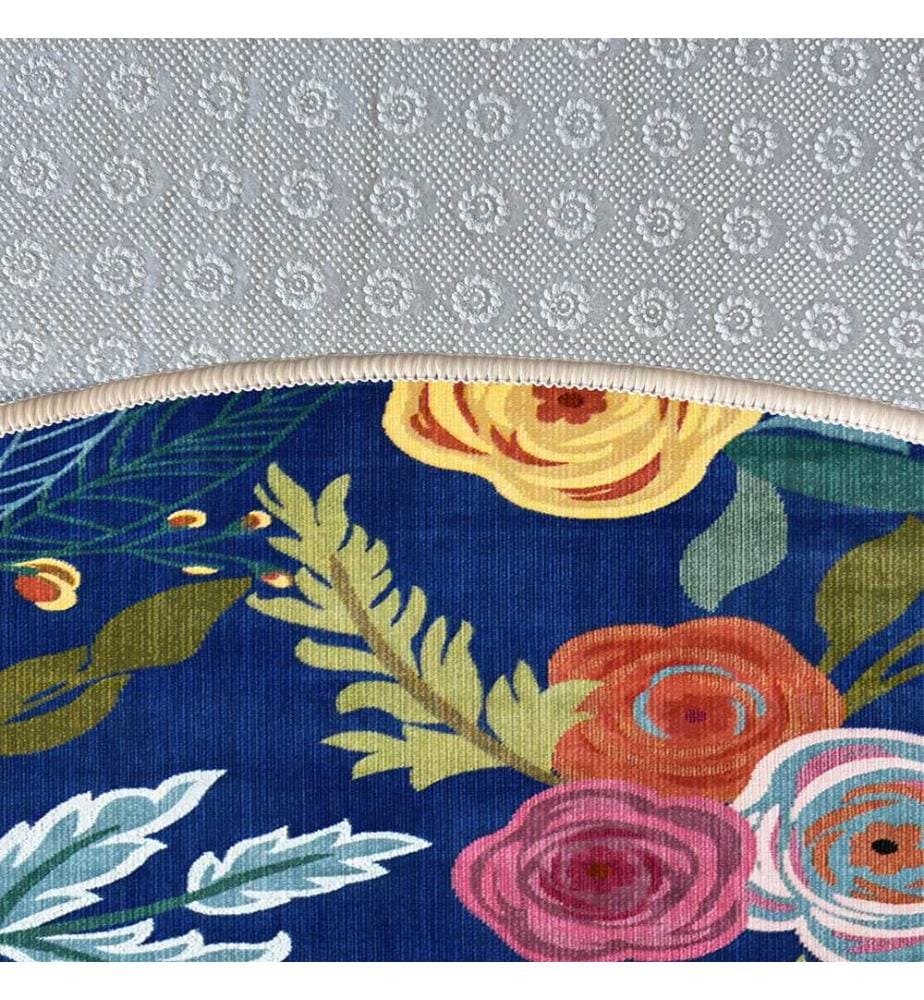 Tappeto, 100 x 100 cm, blu navy, 100% poliestere