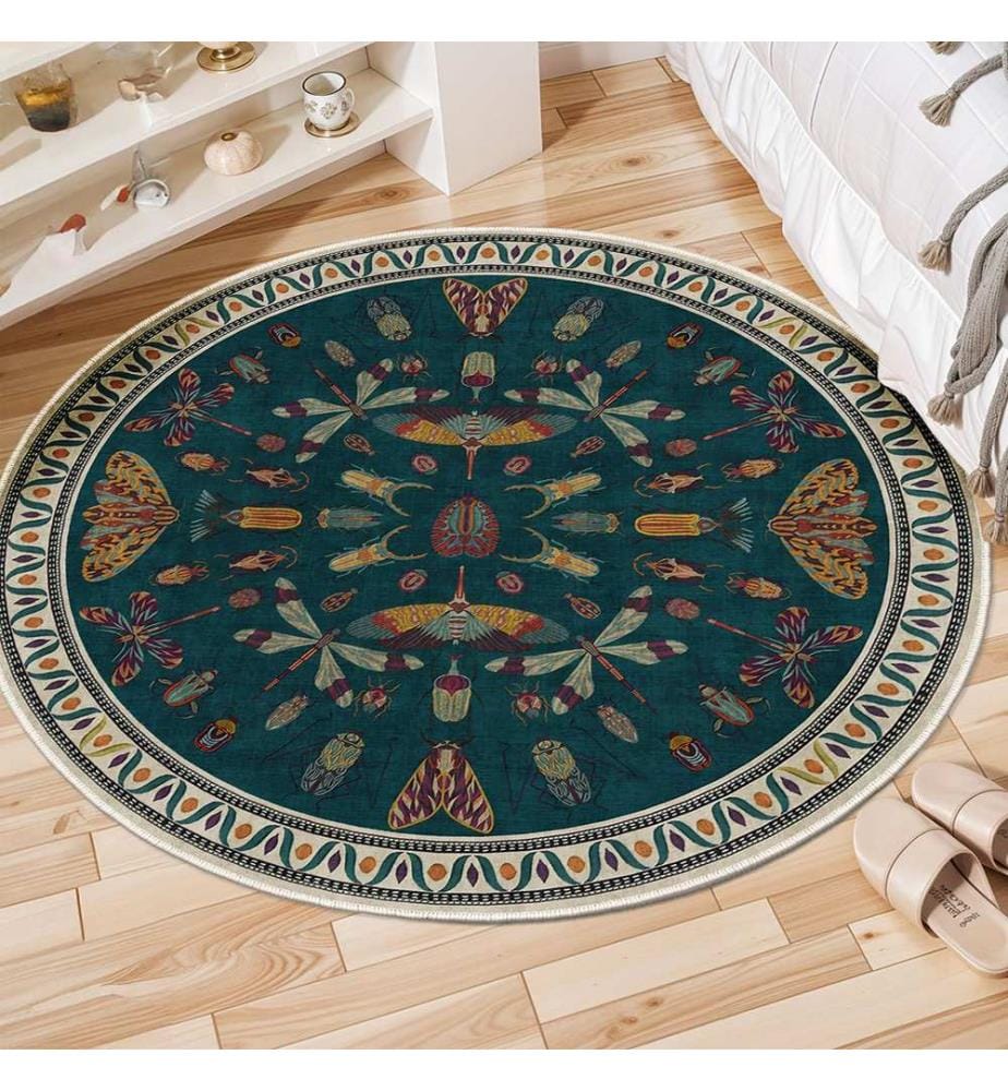 Tappeto, 140 x 140, blu, 100% poliestere