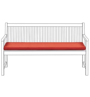 Cuscino per sedile a panca VIVARA 152 x 54 cm Rosso scuro
