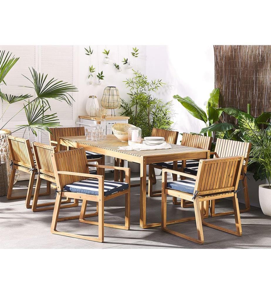 Set di 8 cuscini per sedie SASSARI 46 x 46 cm Blu marino