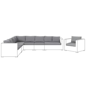 Set di copricuscini per esterni XXL Grigio