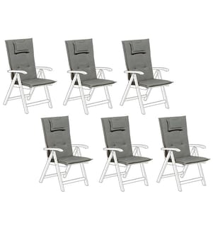 Set of 6 Back/Seat Cushions JAVA/AMANTEA 50 x 70 cm Grey