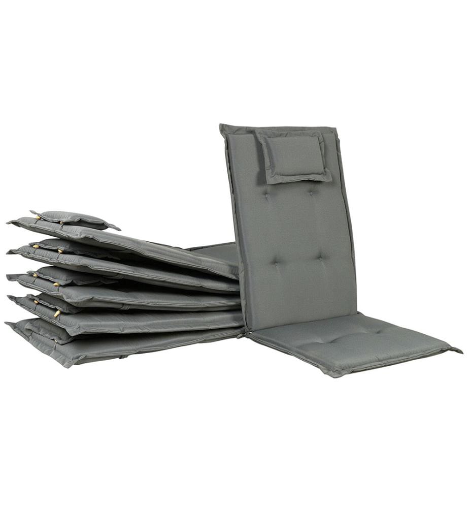 Set di 6 Cuscini Schiena/Seduta JAVA/AMANTEA 50 x 70 cm Grigio