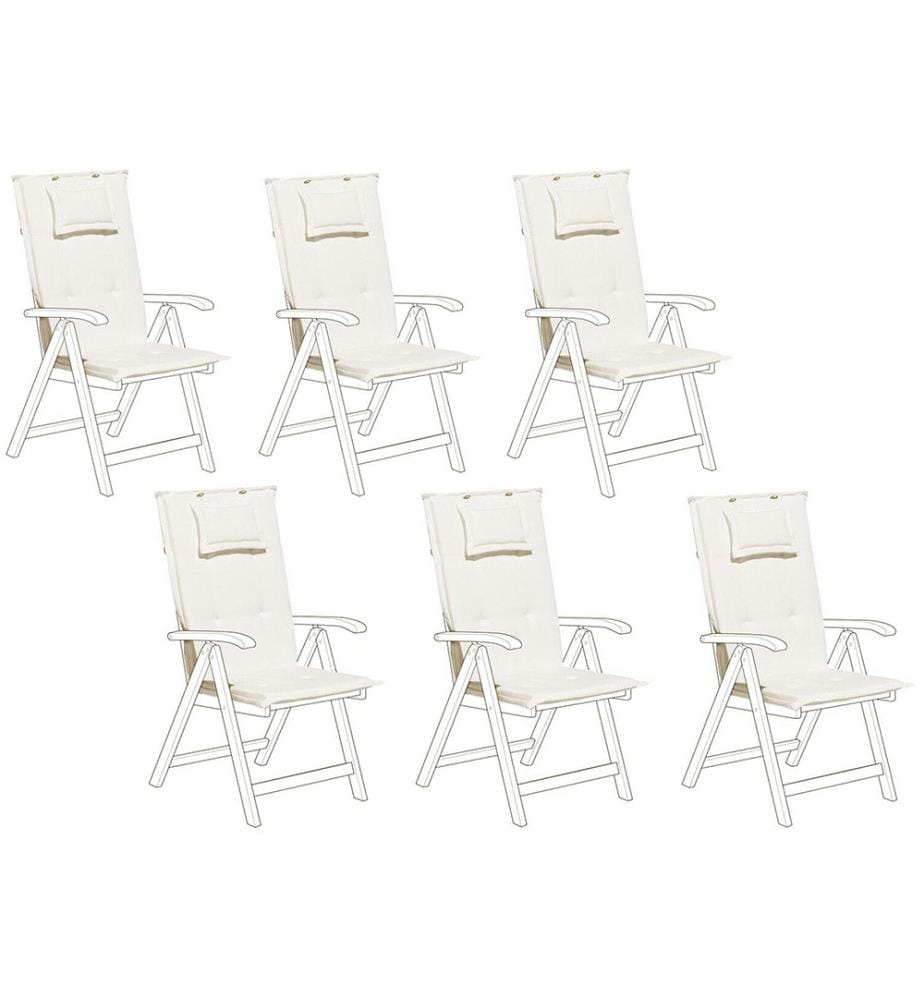 Set di 6 Cuscini Schiena/Seduta JAVA/AMANTEA 50 x 70 cm Bianco sporco