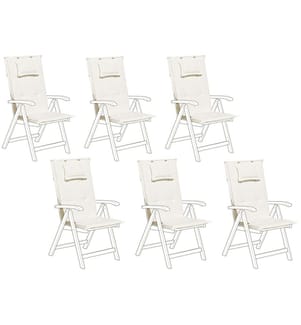Set of 6 Back/Seat Cushions JAVA/AMANTEA 50 x 70 cm Off-White