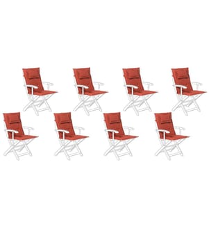 Set of 8 Back/Seat Cushions MAUI 40 x 54 cm Dark Red