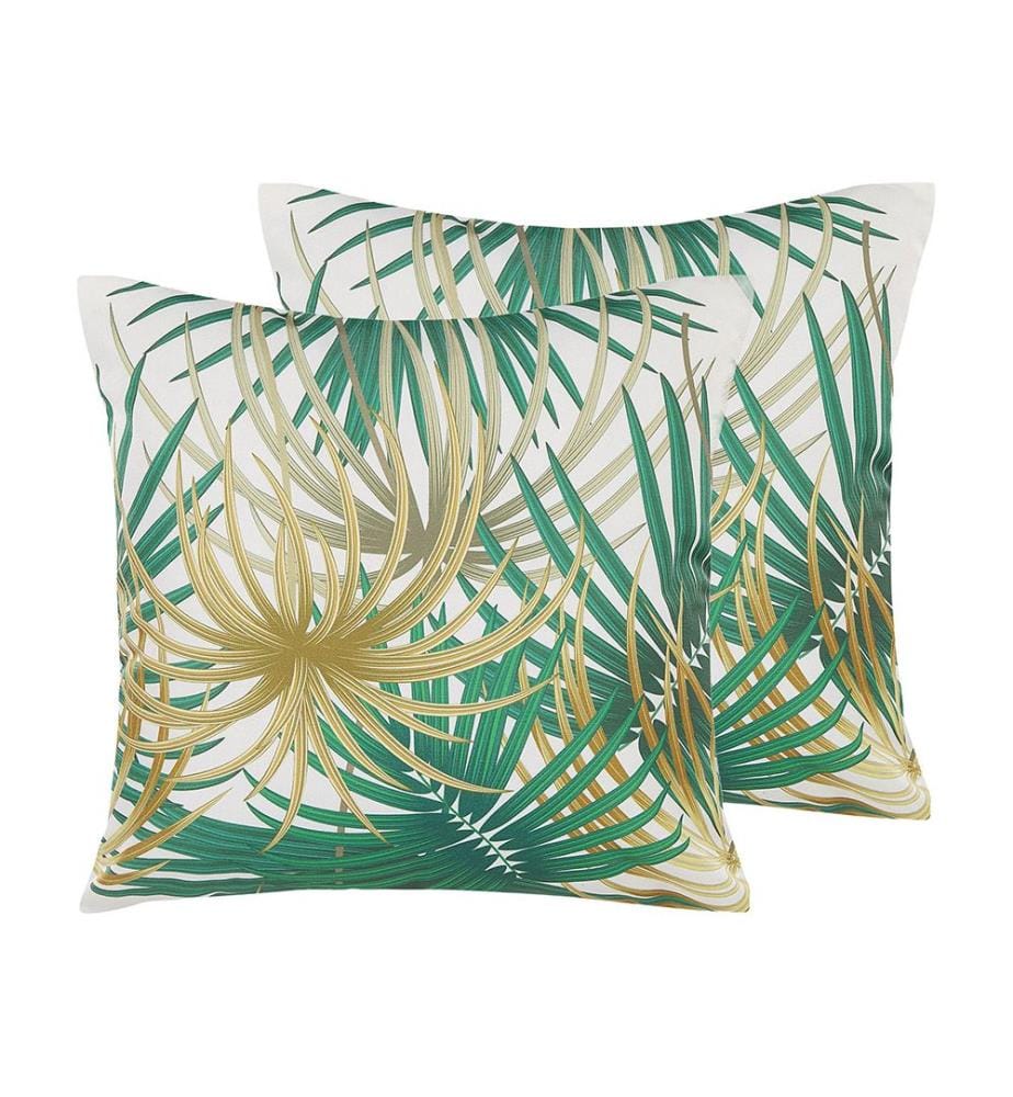 Set di 2 cuscini da esterno GAIANA Trama di piante 45 x 45 cm Verde