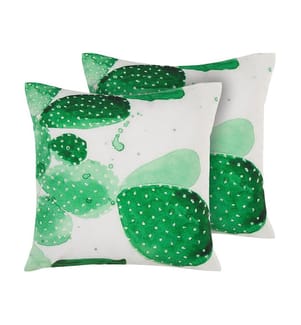 Set of 2 Outdoor Cushions OSTINA Plant Pattern 45 x 45 cm Green