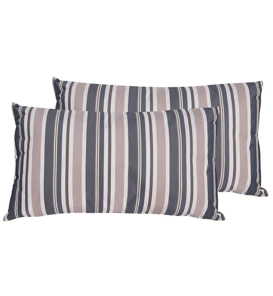 Set di 2 cuscini da esterno KASTOS A strisce 40 x 70 cm Tortora