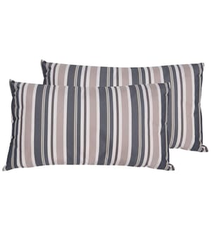 Set of 2 Outdoor Cushions KASTOS Striped 40 x 70 cm Taupe