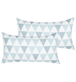 Set of 2 Outdoor Cushions TRIFOS Geometric Pattern 40 x 70 cm Blue