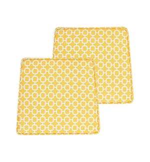Lot de 2 coussins pour chaises de jardin TERNI 37 x 34 cm Jaune