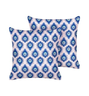 Gartenkissen 2er Set CERIANA Tiermuster 45 x 45 cm Blau