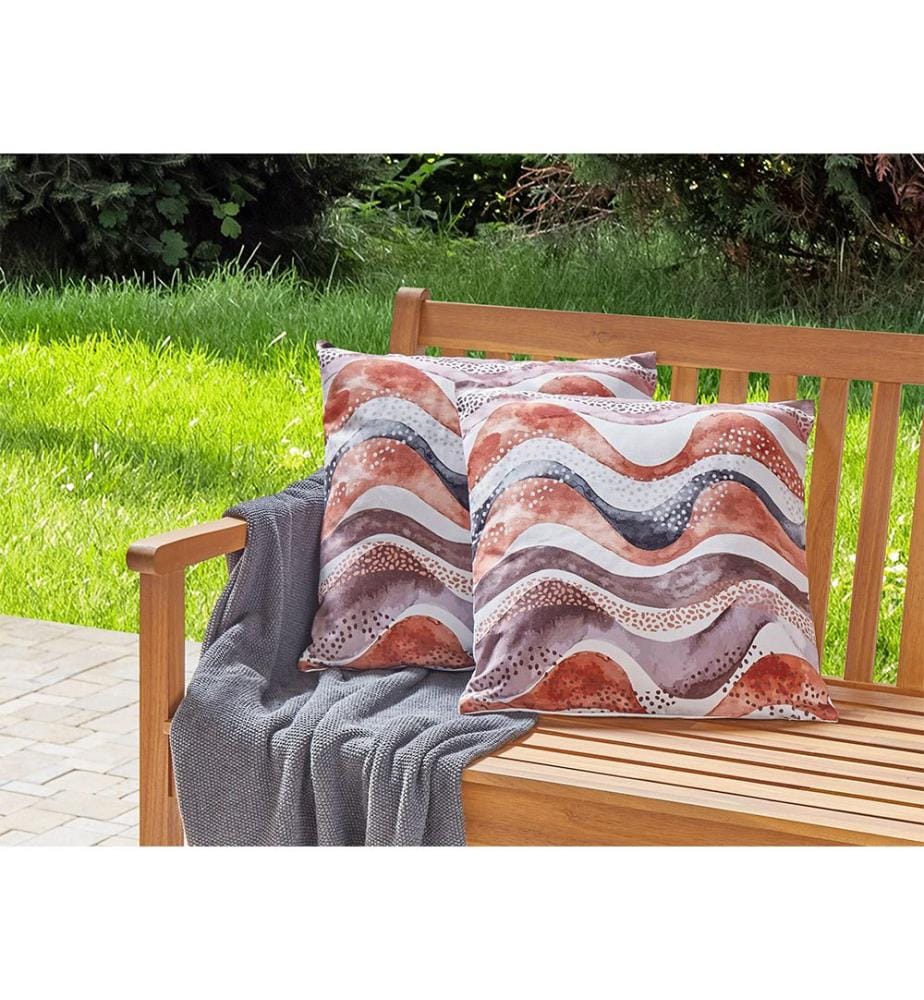 Set di 2 cuscini da esterno SEBORGA Trama astratta 45 x 45 cm Marrone