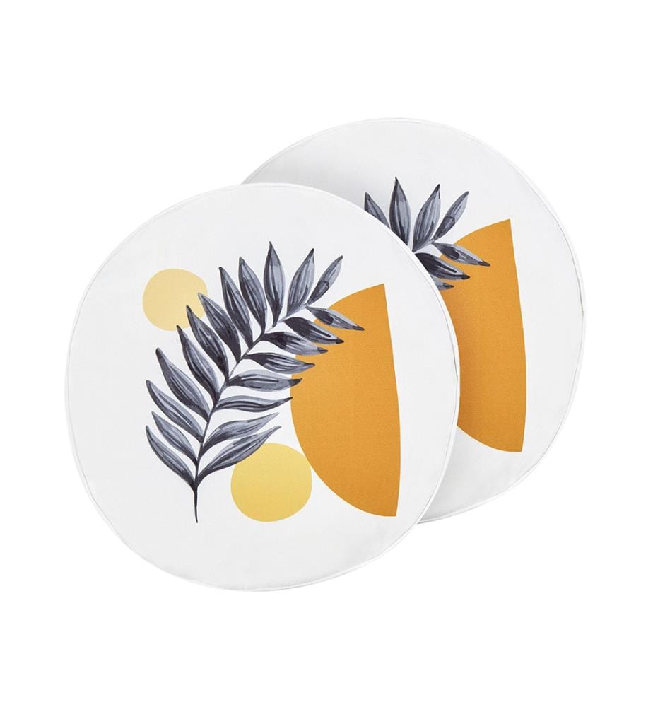 Set di 2 cuscini da esterno VIOZENE Trama di piante 40 x 40 cm Bianco