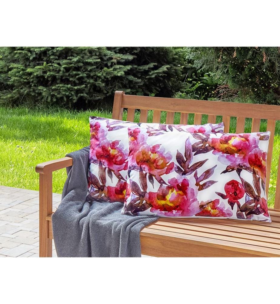 Set di 2 cuscini da esterno LANROSSO Trama floreale 40 x 60 cm Rosa