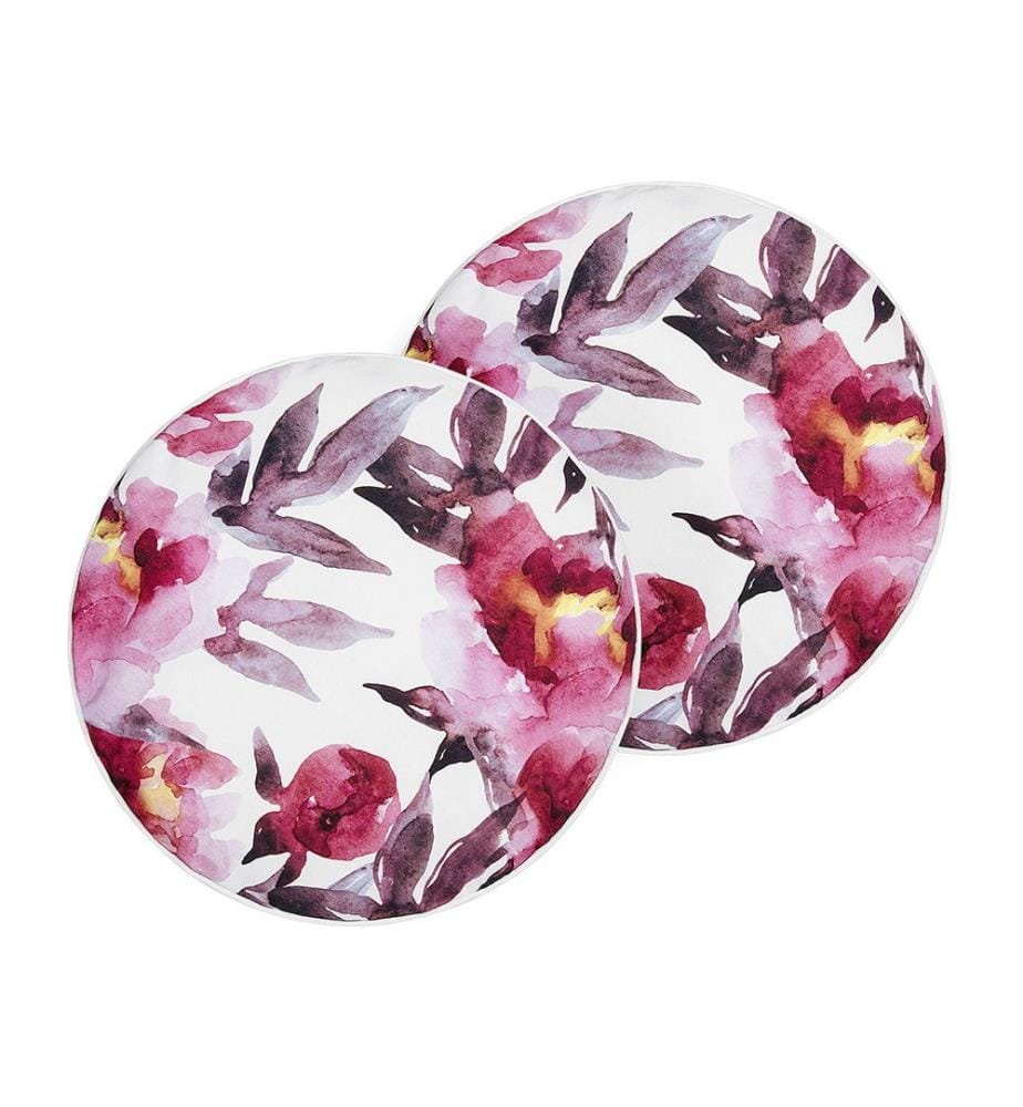 Set di 2 cuscini da esterno LANROSSO Trama floreale 40 x 40 cm Rosa