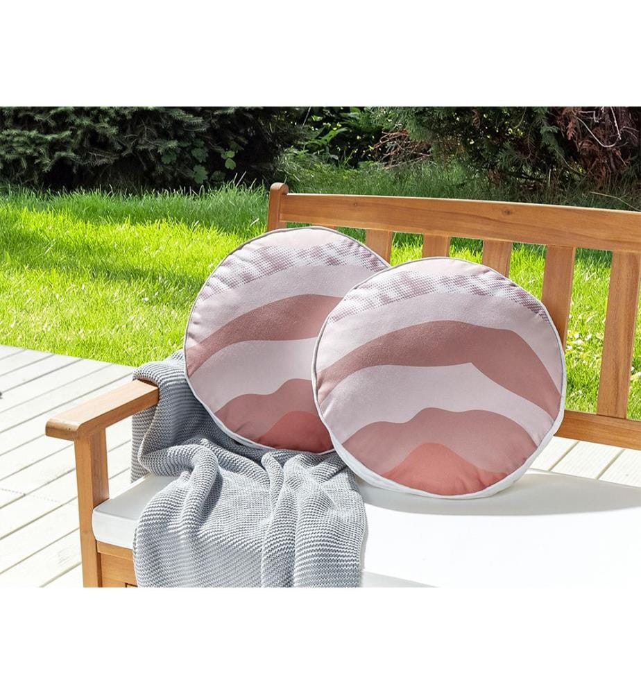 Set di 2 cuscini da esterno CAMPEI Trama astratta 40 x 40 cm Rosa