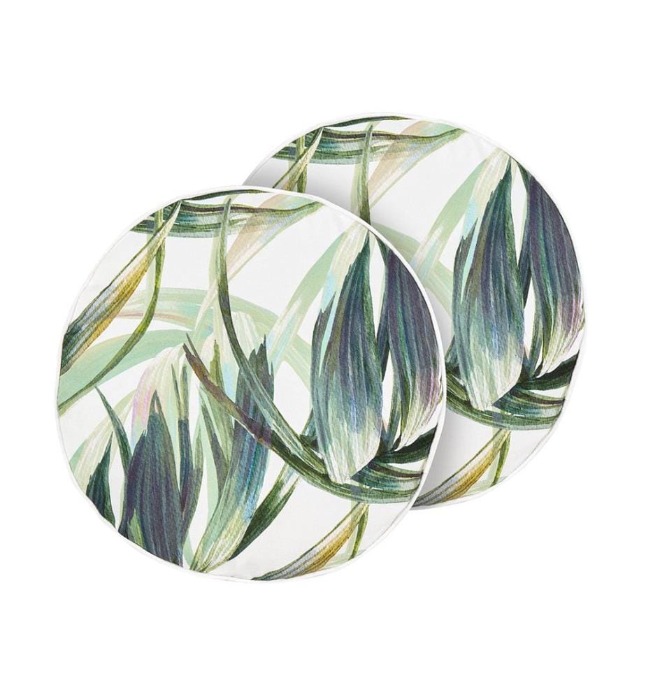 Set di 2 cuscini da esterno CALDERINA Trama di piante 40 x 40 cm Verde