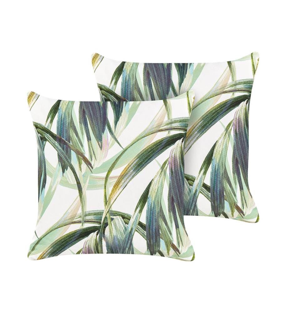 Set di 2 cuscini da esterno CALDERINA Trama di piante 45 x 45 cm Verde