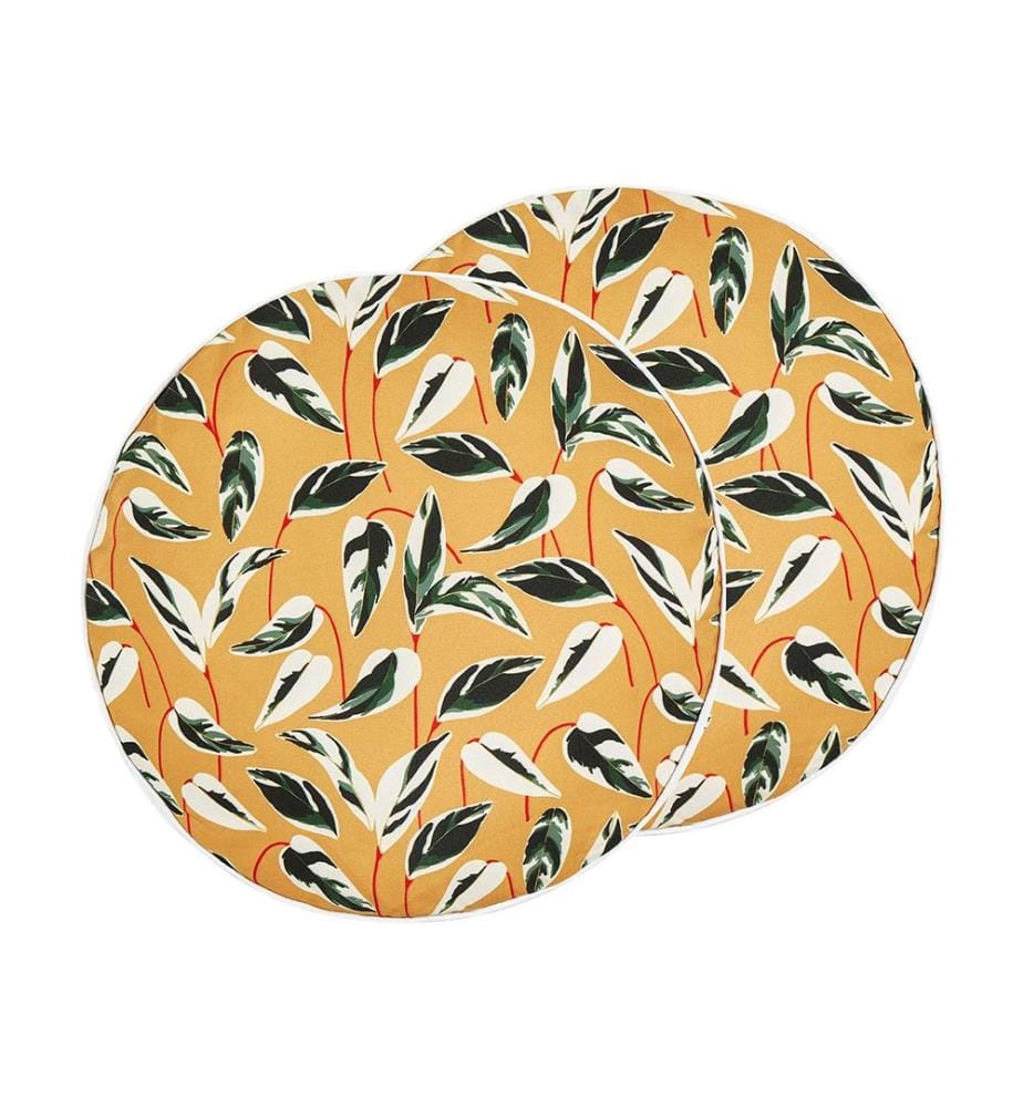 Set di 2 cuscini da esterno TAGGIA Trama di piante 40 x 40 cm Giallo