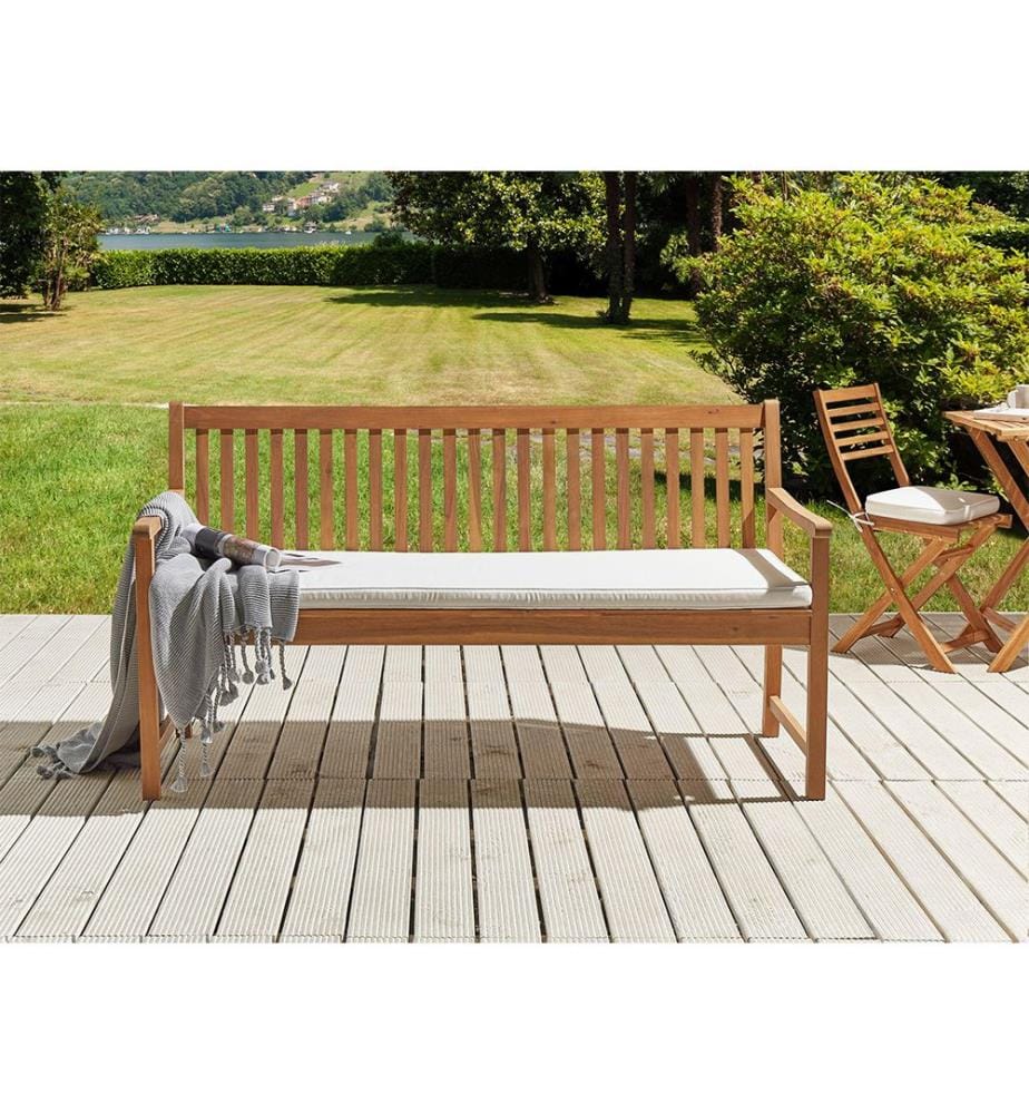 Cuscino per sedile a panca VIVARA 152 x 54 cm Bianco sporco