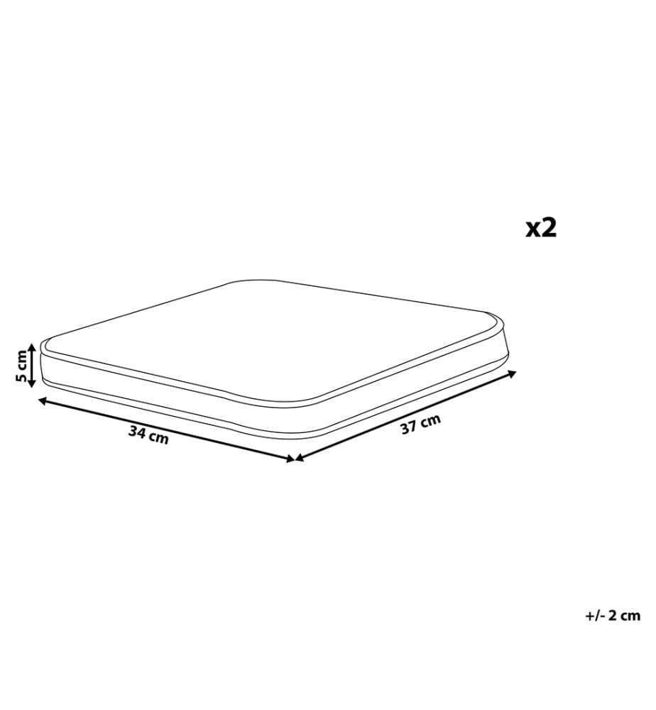 Set di 2 cuscini per sedie TERNI 37 x 34 cm Bianco sporco