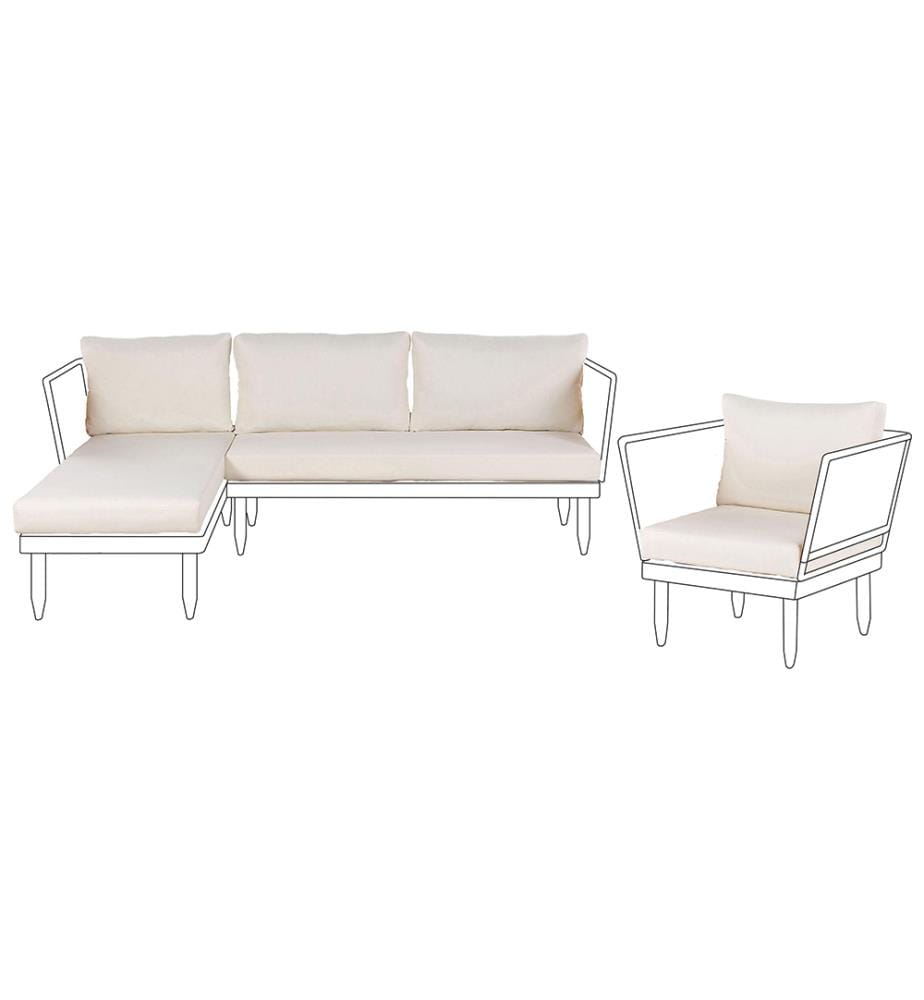 Set di copricuscini per esterni CREMONA Bianco sporco