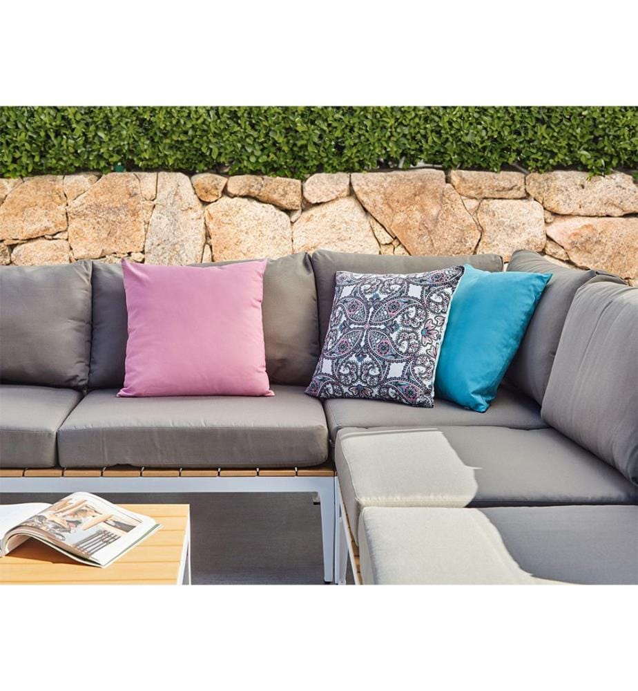 Set of 3 Outdoor Cushions TIDE Solid Oriental Pattern 45 x 45 cm Multicolour