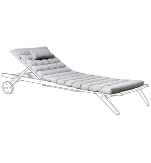 Liegenauflage CESANA PREMIUM 192 x 56 cm Grau meliert