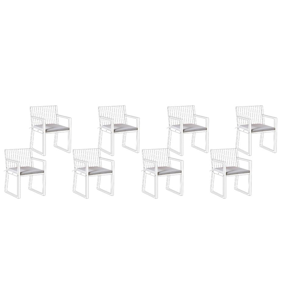 Set di 8 cuscini per sedie SASSARI PREMIUM 46 x 46 cm Grigio chiaro