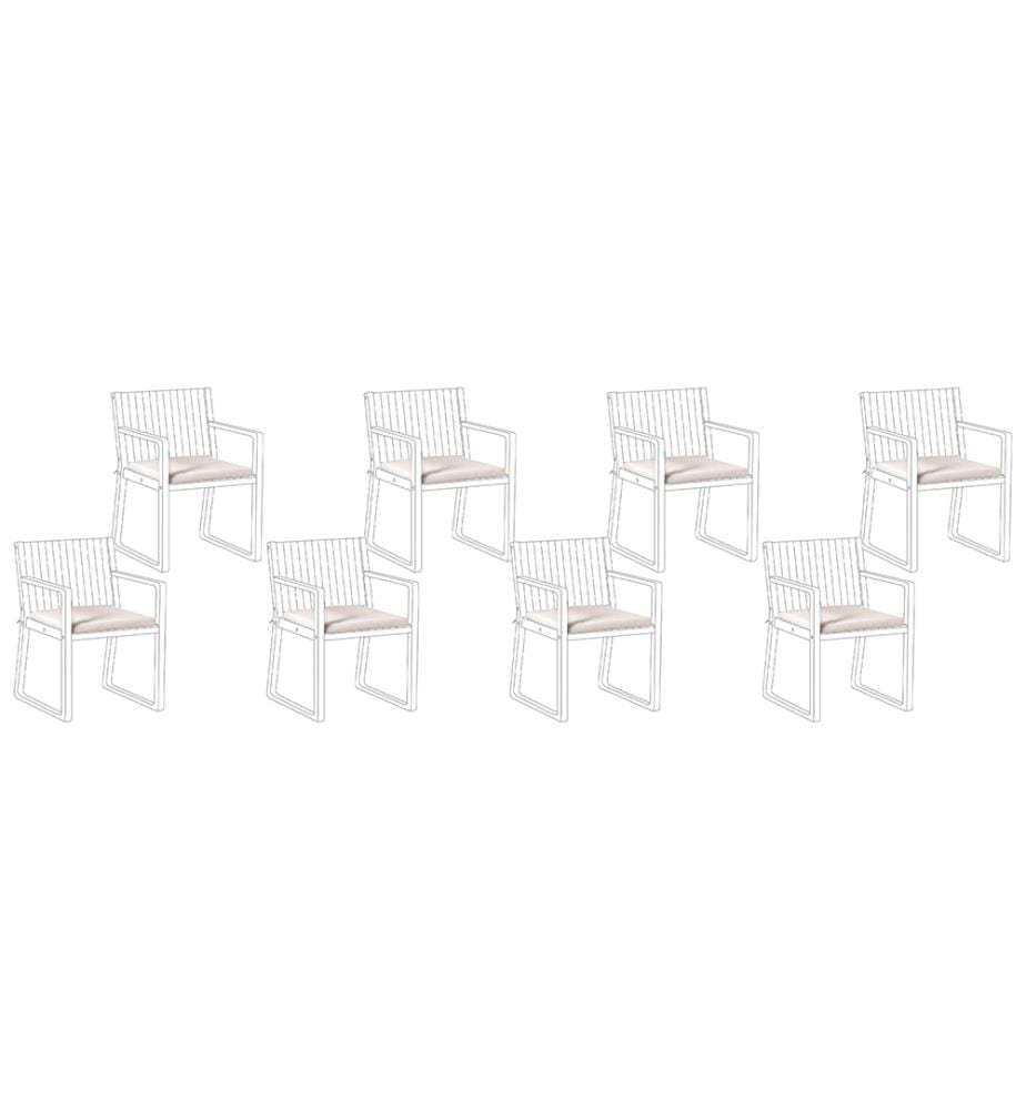 Set di 8 cuscini per sedie SASSARI PREMIUM 46 x 46 cm Beige chiaro