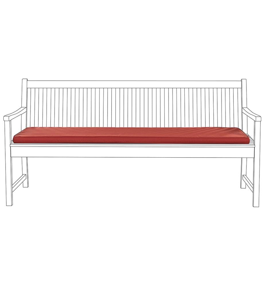Cuscino per sedile a panca VIVARA 169 x 50 cm Rosso scuro