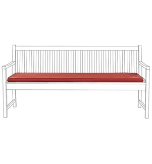 Cuscino per sedile a panca VIVARA 169 x 50 cm Rosso scuro