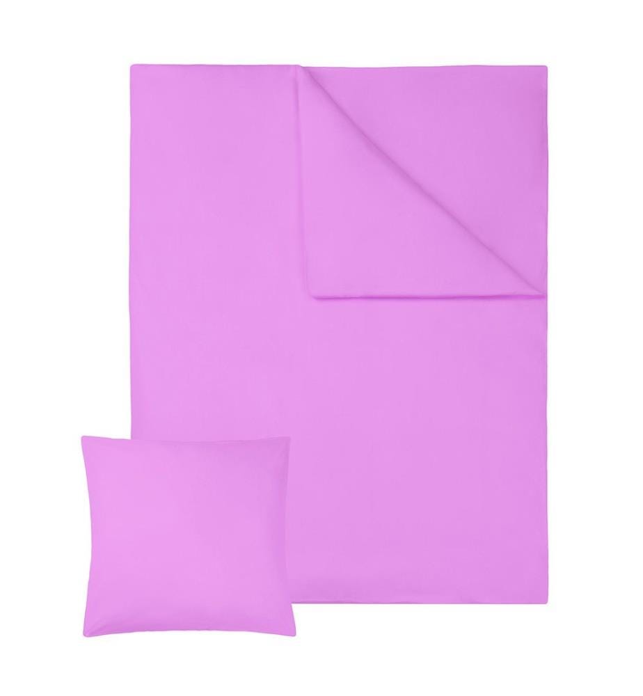 Lot de 2 parures de lit coton housse de couette taie d'oreiller - violet