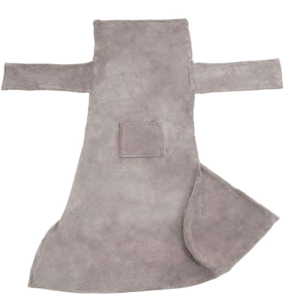 Lot de 2 plaids avec manches - 200 x 170 cm, gris