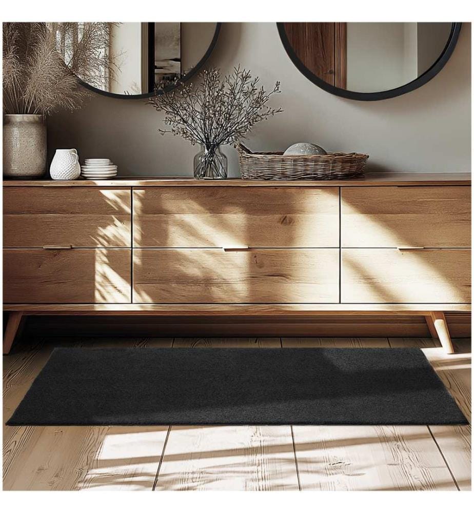 Tapis à poils ras SOFT ZONE - noir, 80 x 150 cm